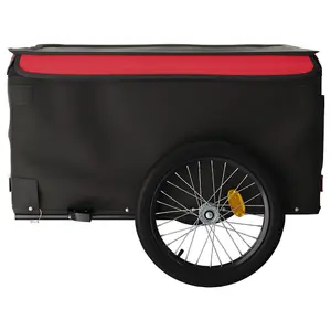 vidaXL Bike Trailer Black and Red 45 kg Iron