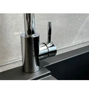 Reginox Chrome Stainless Steel Kitchen Sink Tap SALINA CH Square Neck Deck Mounted