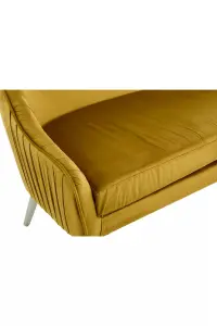 Interiors by Premier Luxurious Mustard Velvet Sofa For Sitting Areas, Spacious 2 Seater Sofa , Mid-century Sofa For  Bedrooms