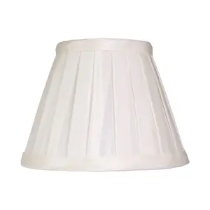 Traditional Classic Faux Silk Pleated Inner Lined Lamp Shade White / 20 x 30cm