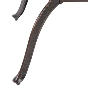 Garden Table Metal Dark Brown LIZZANO