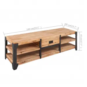 Berkfield TV Stand Solid Acacia Wood 140x40x45 cm