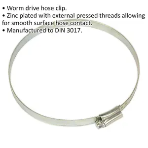 30 PACK Zinc Plated Hose Clip - 120 to 140mm Diameter - External Pressed Threads