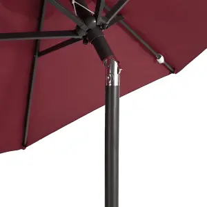 Berkfield Garden Parasol with Steel Pole Bordeaux Red 225x225x212 cm