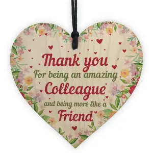 Red Ocean Colleague Leaving Gift Friendship Gifts Wooden Heart Plaque Thank You Gift For Work Colleague Keepsake