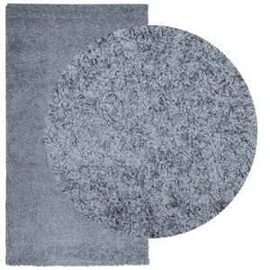 Shaggy Rug PAMPLONA High Pile Modern Blue 60x110 cm