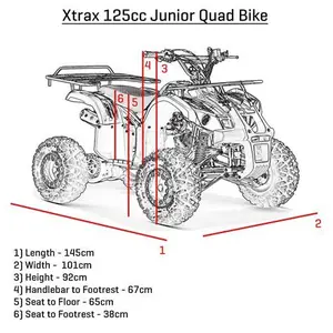 Funbikes Xtrax 125Cc Blue Junior Petrol Quad Bike