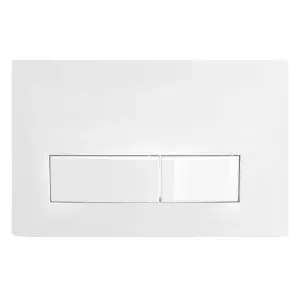 SPARES2GO Luxury Concealed Toilet Cistern Flush Plate Kit for Wall Hung Frame (Gloss White, 245mm x 165mm)