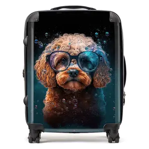 Cavapoo Dog Face Splashart Suitcase - Large