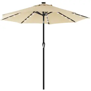 2.7 m Garden Parasol Umbrella with LED Lights Without Base UPF 50+ Outdoor