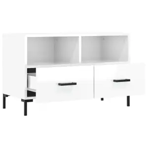 Berkfield TV Cabinet High Gloss White 80x36x50 cm Engineered Wood