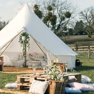 4M Polycotton Bell Tent with Zipped PVC Groundsheet