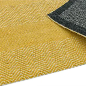 Yellow Modern Geometric Graphics Natural Fibers Handmade Rug For Dining Room Bedroom & Living Room-160cm X 230cm