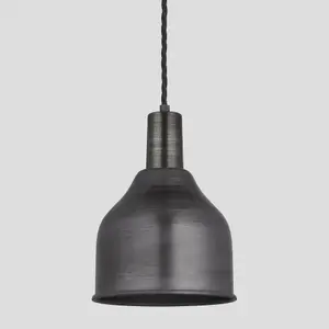 Industville Sleek Cone Pendant, 7 Inch, Pewter, Pewter Holder