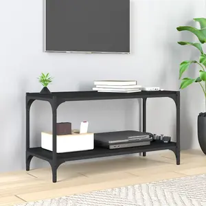 Berkfield TV Cabinet Black 80x33x41 cm Engineered Wood and Steel