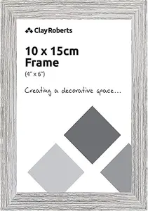 Clay Roberts Photo Picture Frames 6 x 4, Light Grey, Pack of 3, Freestanding and Wall Mountable, 10 x 15 cm, 6x4" Picture Frame Se