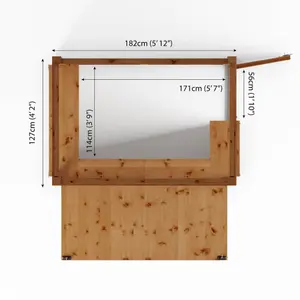 Mercia 6x4 ft with Single door Pent Wooden Garden bar