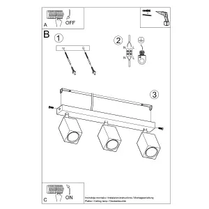 Keke Wood Bronze 3 Light Classic Ceiling Light