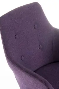 Four Legged Chair in Soft Brushed Plum Fabric