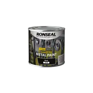 Ronseal Direct to Metal Paint Satin Black 250ml