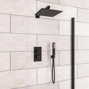 Aquarius Modern Square Shower Bundle Black AQBND018