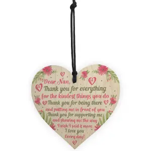 Red Ocean Mother's Day Gifts For Mum Nan Wooden Heart Nan Gifts For Grandparents Keepsake Plaque