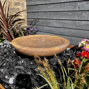 Sandstone Babbling Bowl 45cm Natural Stone Solar Water Feature