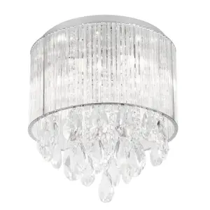 First Choice Lighting Set of 2 Harbour Crystal Flush Ceiling Lights