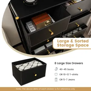 Costway 8 Drawers Dresser Tower Organizer Fabric Storage Chest of Drawers W/ Metal Frame