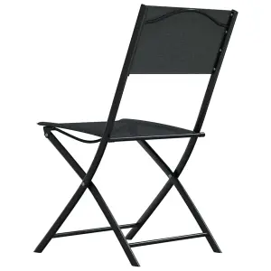 Berkfield Folding Outdoor Chairs 2 pcs Black Steel and Textilene