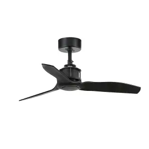 Luminosa Just Matt Black Ceiling Fan With DC Motor 81cm Smart - Remote Included