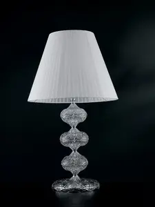 Luminosa INCANTO Table Lamp with Round Tapered Shade Chrome, Crystal 40x68cm