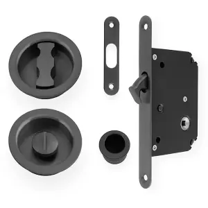 Alexander & Wilks Radius Sliding Door Lock Set - Dark Bronze PVD