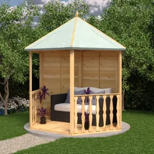 Gazebo 8x7ft with T&G roof and slatted floor