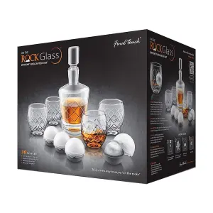 Original Products Final Touch On The Rock Glass Etched Decanter Set