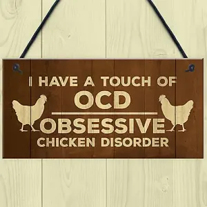 Funny Chicken Signs And Plaques Hanging Door Shed Sign Chicken Hut Sign For Garden Chicken Gifts