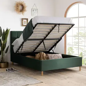 Birlea Loxley Small Double Ottoman Bed Green