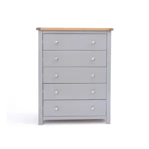 Mirano 5 Drawer Chest of Drawers Chrome Knob