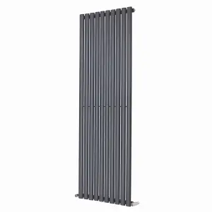 Right Radiators 1800x590mm Vertical Single Oval Column Designer Radiator Anthracite