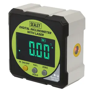 Sealey Inclinometer Digital With Laser LCD Display Absolute Zero Measure AK9991