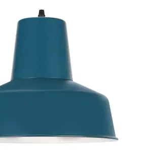 GoodHome Orous Geometric Matt Blue LED Pendant ceiling light, (Dia)320mm