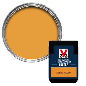 V33 Renovation Honey Yellow Satinwood Multi-surface paint, 50ml Tester pot