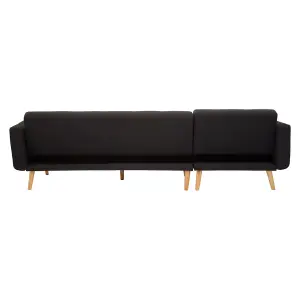 Interiors by Premier Hagen Black Large Corner Sofa Bed