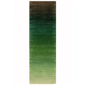 Green Wool Handmade Luxurious Modern Plain Rug For Living Room and Bedroom-120cm X 170cm