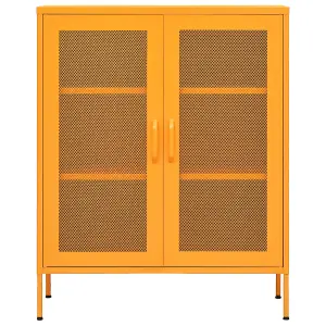 Berkfield Storage Cabinet Mustard Yellow 80x35x101.5 cm Steel