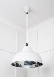 Hammered Nickel Harborne Pendant in Flock