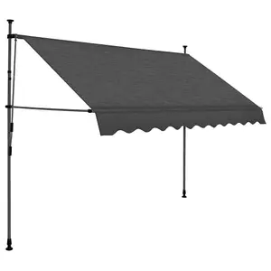 Berkfield Manual Retractable Awning with LED 250 cm Anthracite