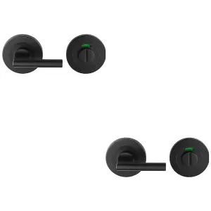 2 PACK - Disabled Thumbturn Handle With Release With Indicator Matt Black