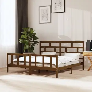 Berkfield Bed Frame Honey Brown Solid Wood Pine 200x200 cm