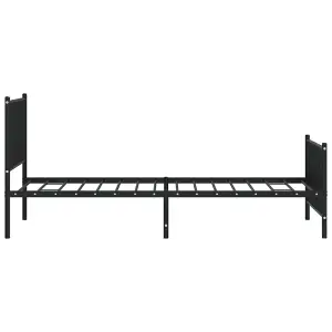 Berkfield Metal Bed Frame with Headboard and Footboard Black 100x200 cm